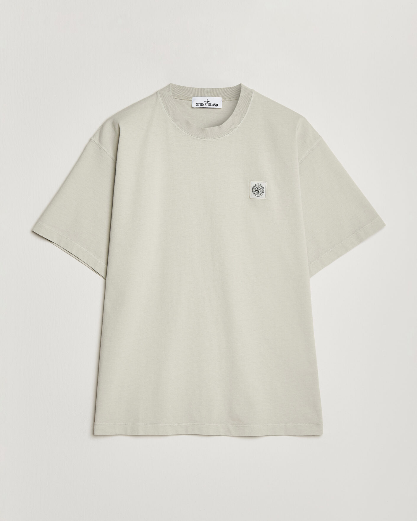 Herr | T-Shirts | Stone Island | Combed Organic Cotton T-Shirt Pearl Grey