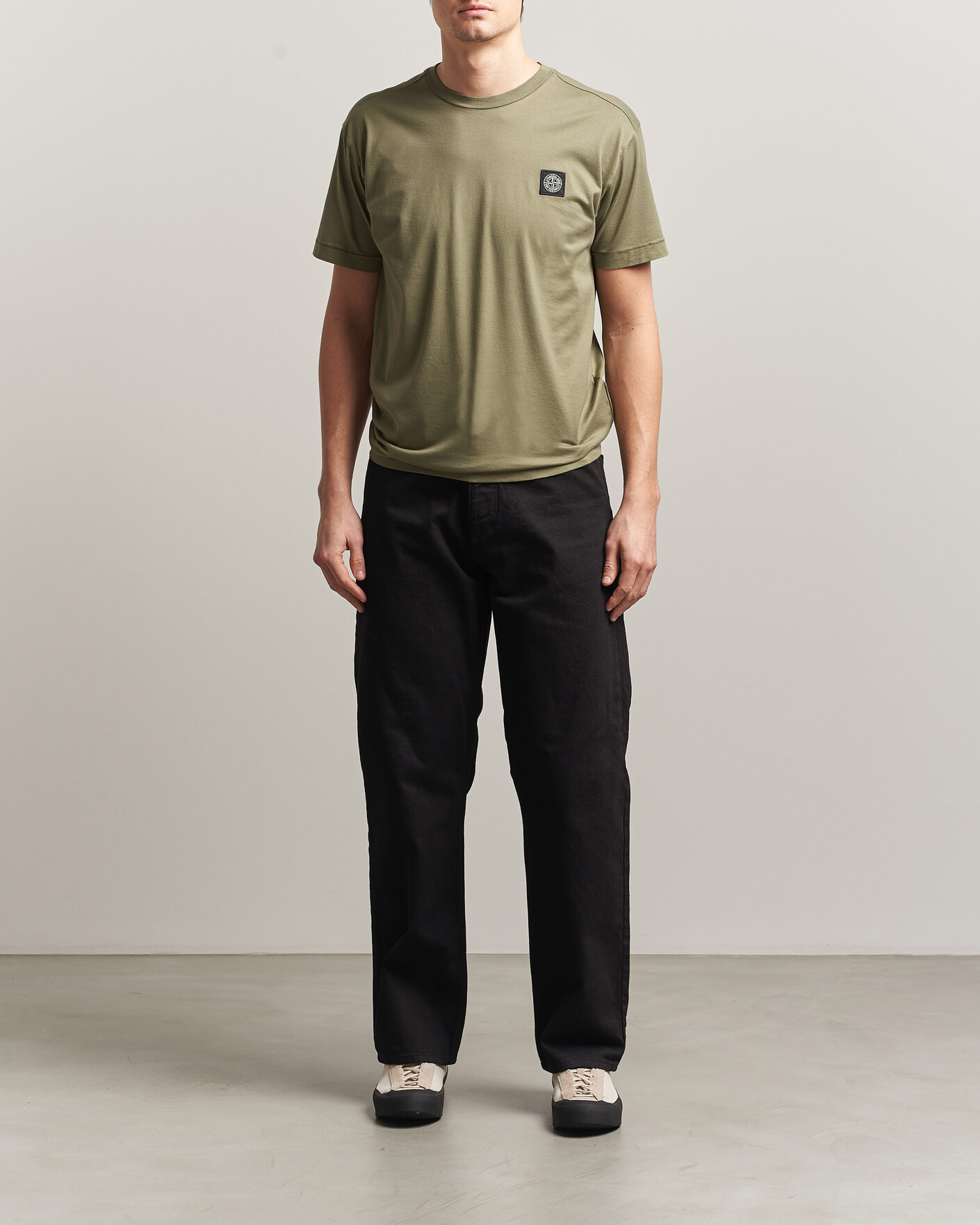 Herr | T-Shirts | Stone Island | Garment Dyed Cotton Jersey T-Shirt Military Green
