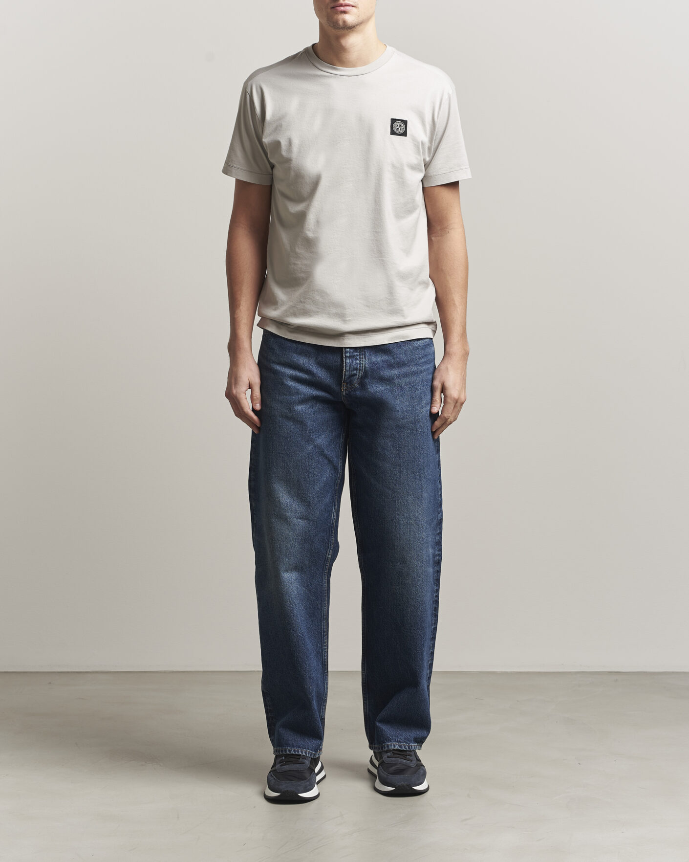 Herr | T-Shirts | Stone Island | Garment Dyed Cotton Jersey T-Shirt Pearl Grey