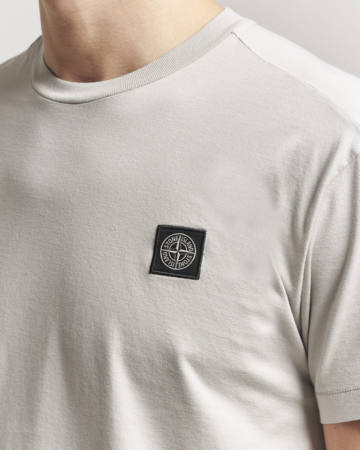 Herr | T-Shirts | Stone Island | Garment Dyed Cotton Jersey T-Shirt Pearl Grey