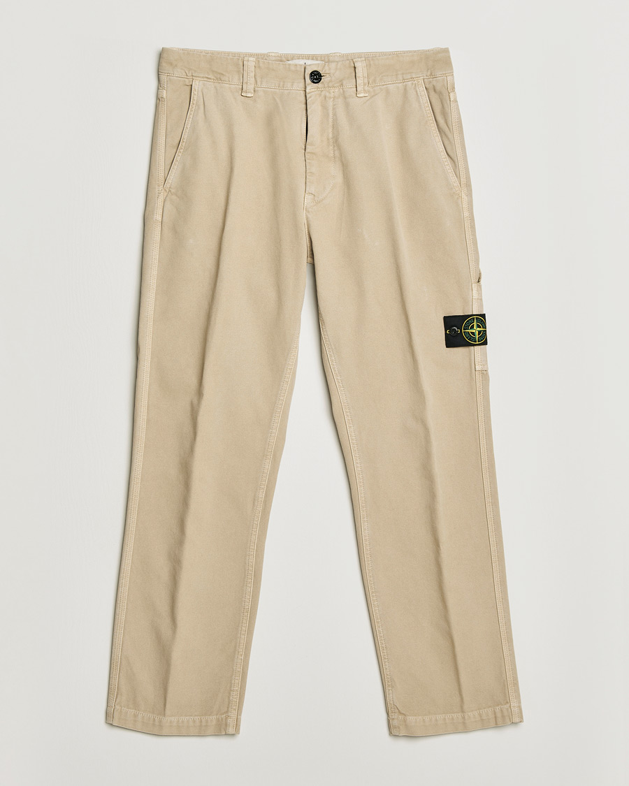 Herr | Byxor | Stone Island | Organic Panama Cotton Trousers Desert