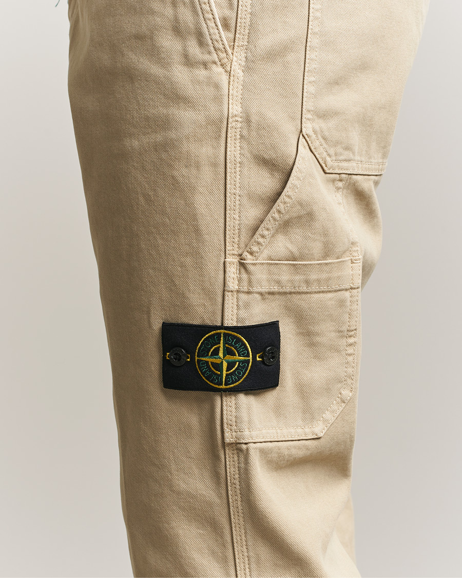 Herr | Byxor | Stone Island | Organic Panama Cotton Trousers Desert