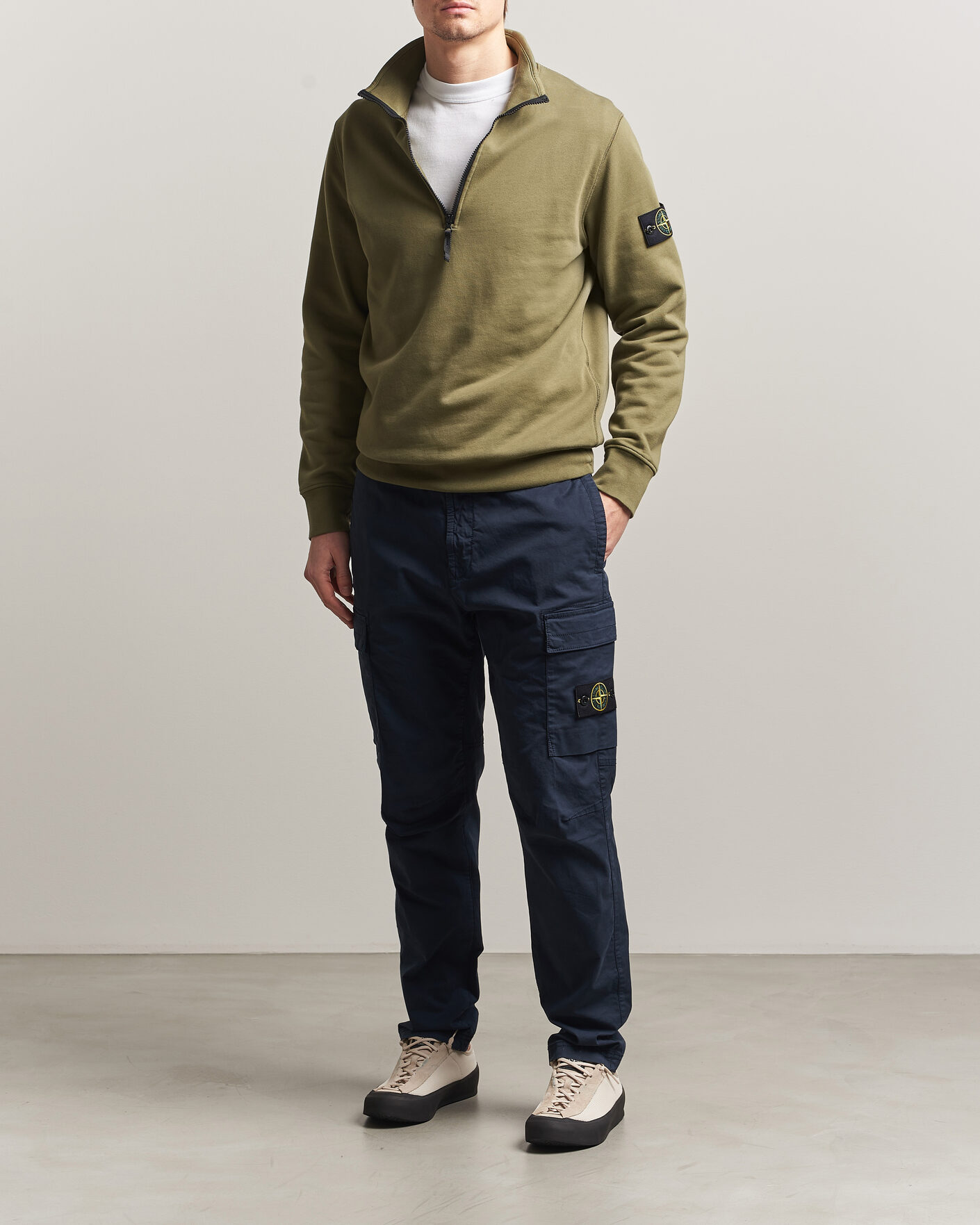 Herr | Byxor | Stone Island | Stretch Cotton Twill Cargo Trousers Navy