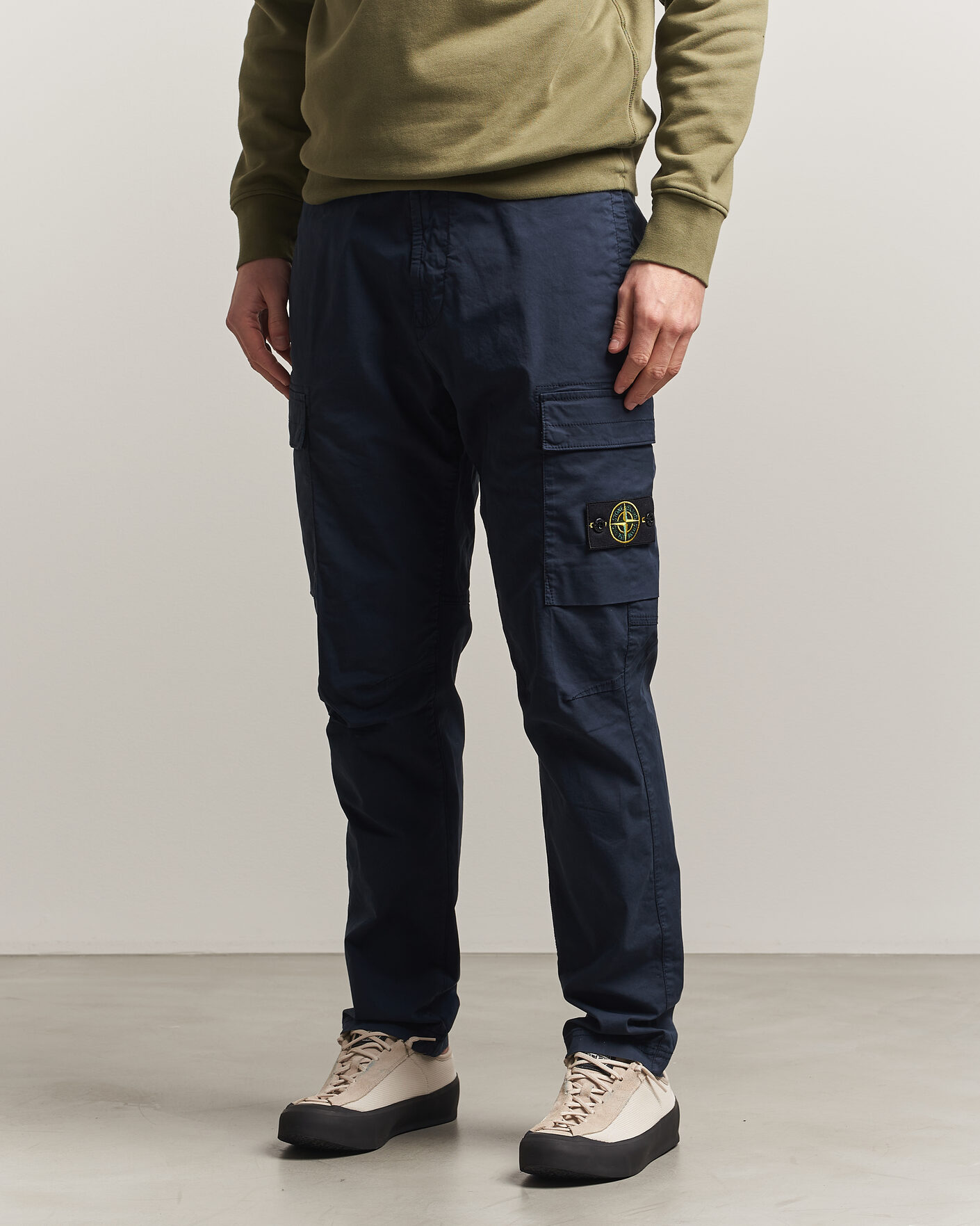Herr | Byxor | Stone Island | Stretch Cotton Twill Cargo Trousers Navy