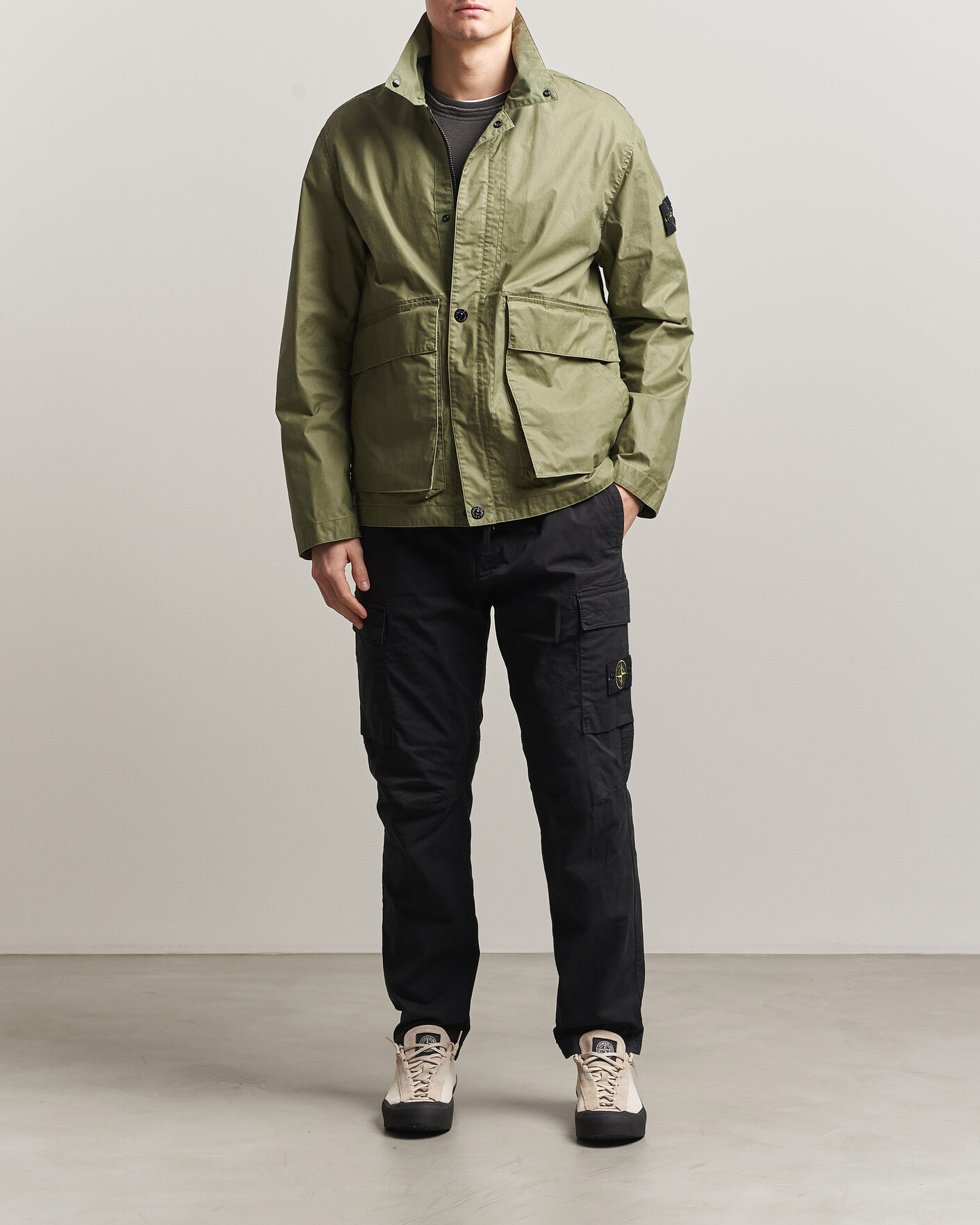 Herr | Byxor | Stone Island | Stretch Cotton Twill Cargo Trousers Black