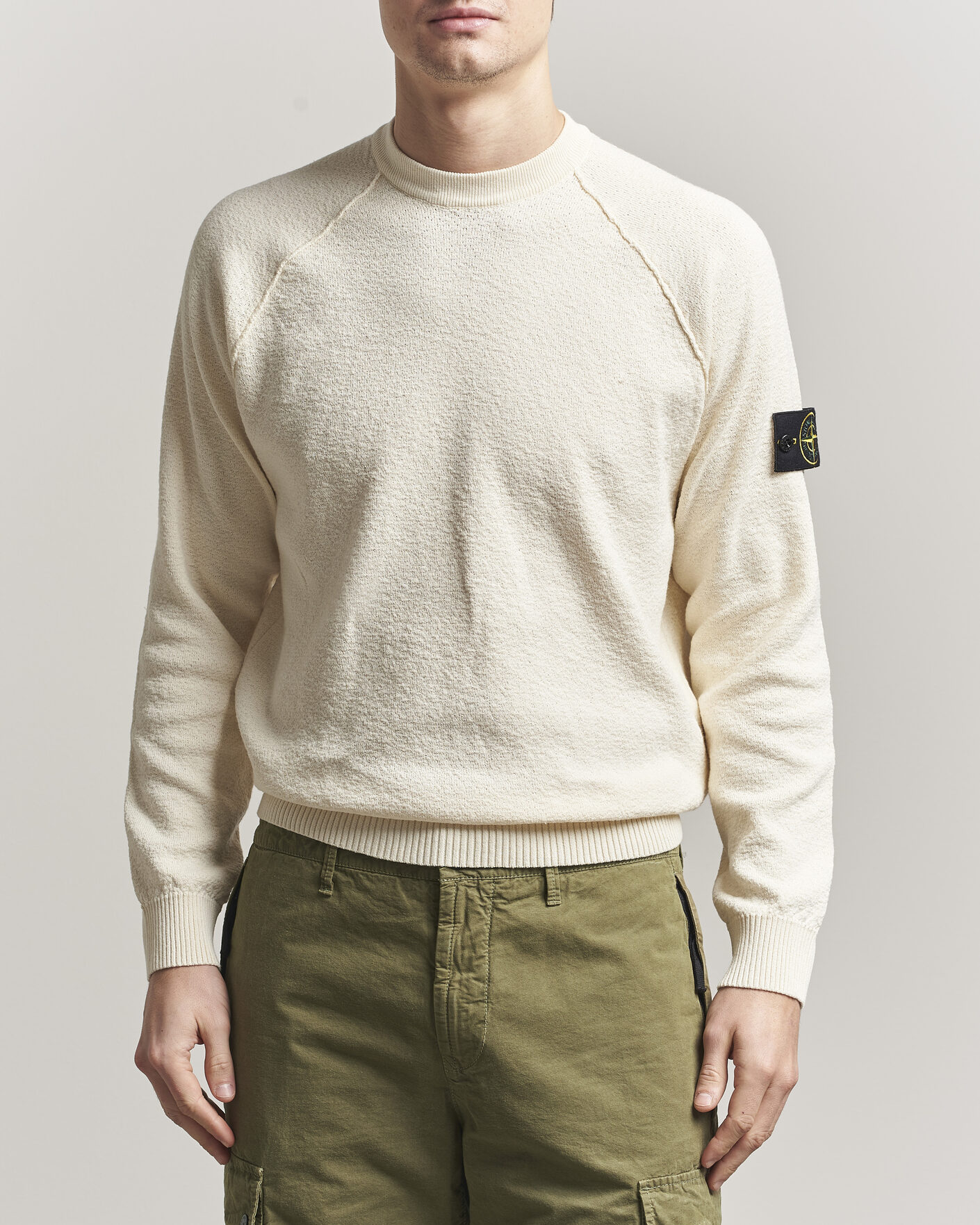 Herr | Tröjor | Stone Island | Raw Hand Organic Cotton Crewneck Ivory