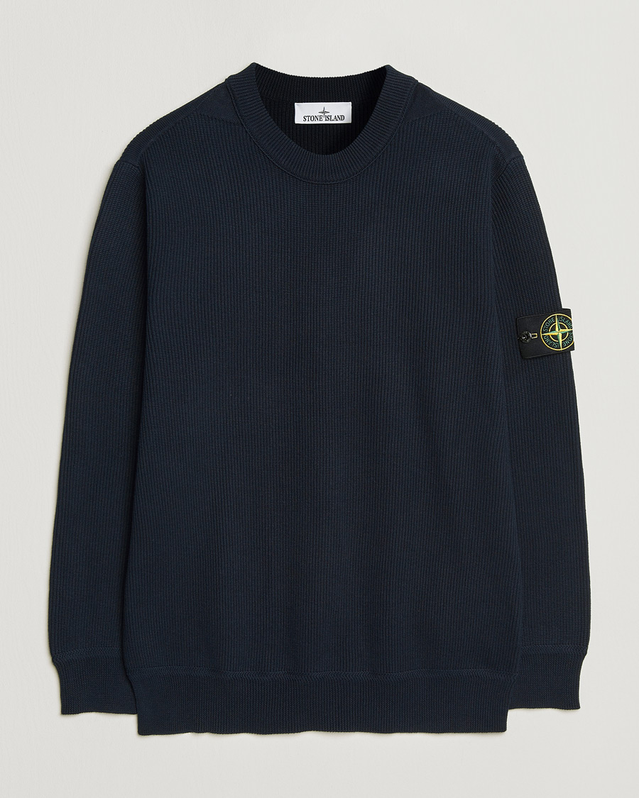 Herr | Tröjor | Stone Island | Ribbed Soft Organic Cotton Crewneck Navy