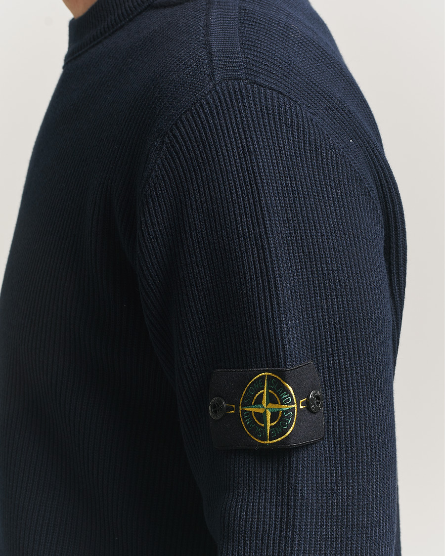 Herr | Tröjor | Stone Island | Ribbed Soft Organic Cotton Crewneck Navy