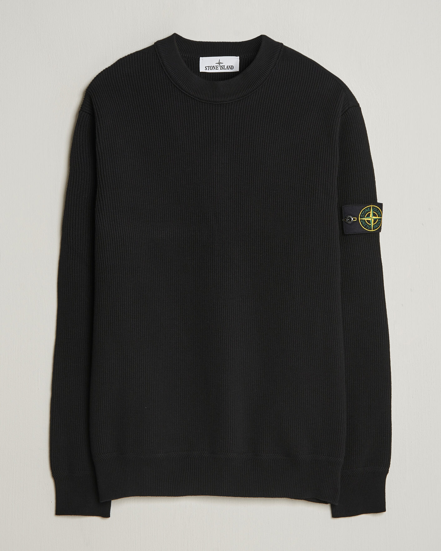 Herr | Tröjor | Stone Island | Ribbed Soft Organic Cotton Crewneck Black
