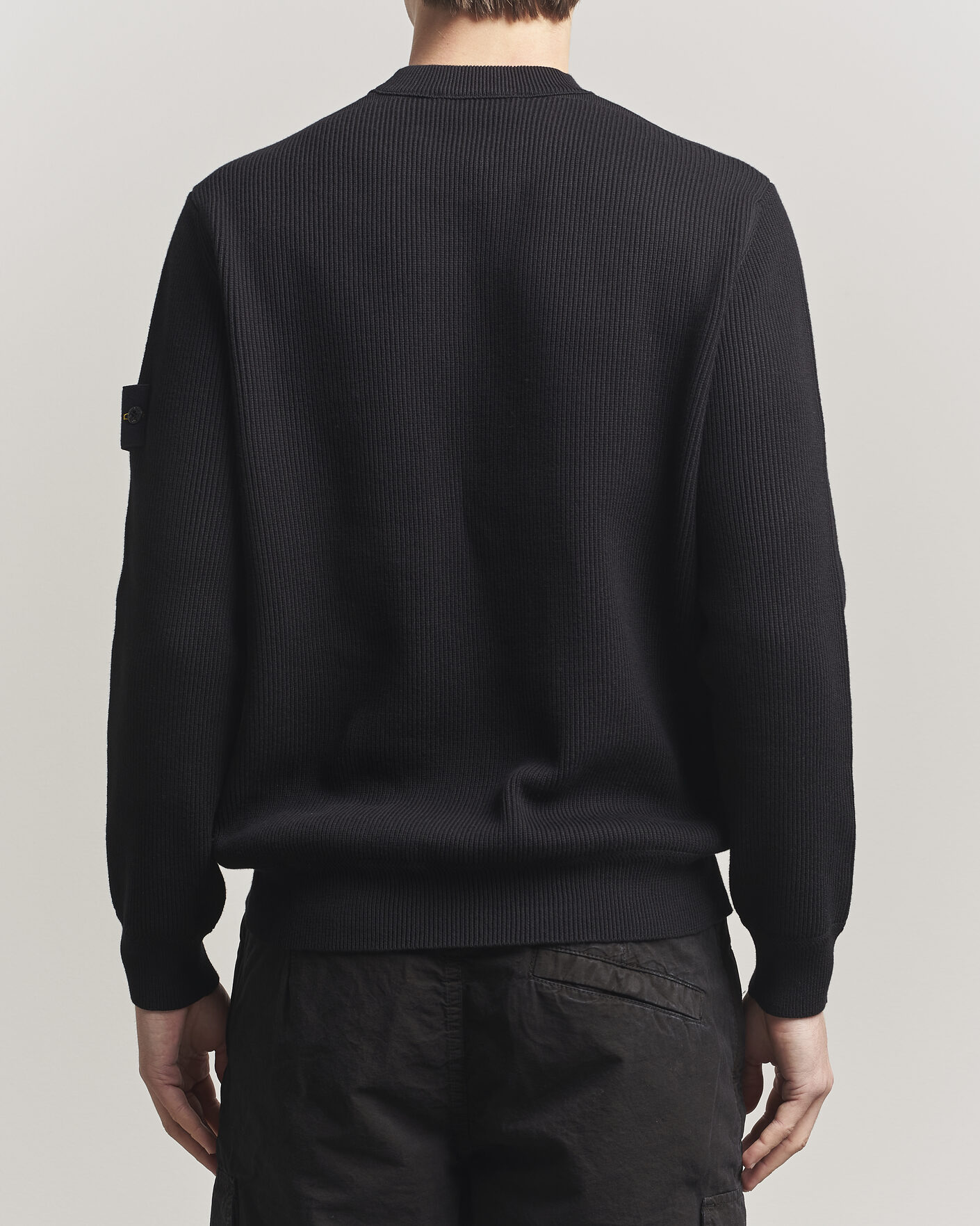 Herr | Tröjor | Stone Island | Ribbed Soft Organic Cotton Crewneck Black