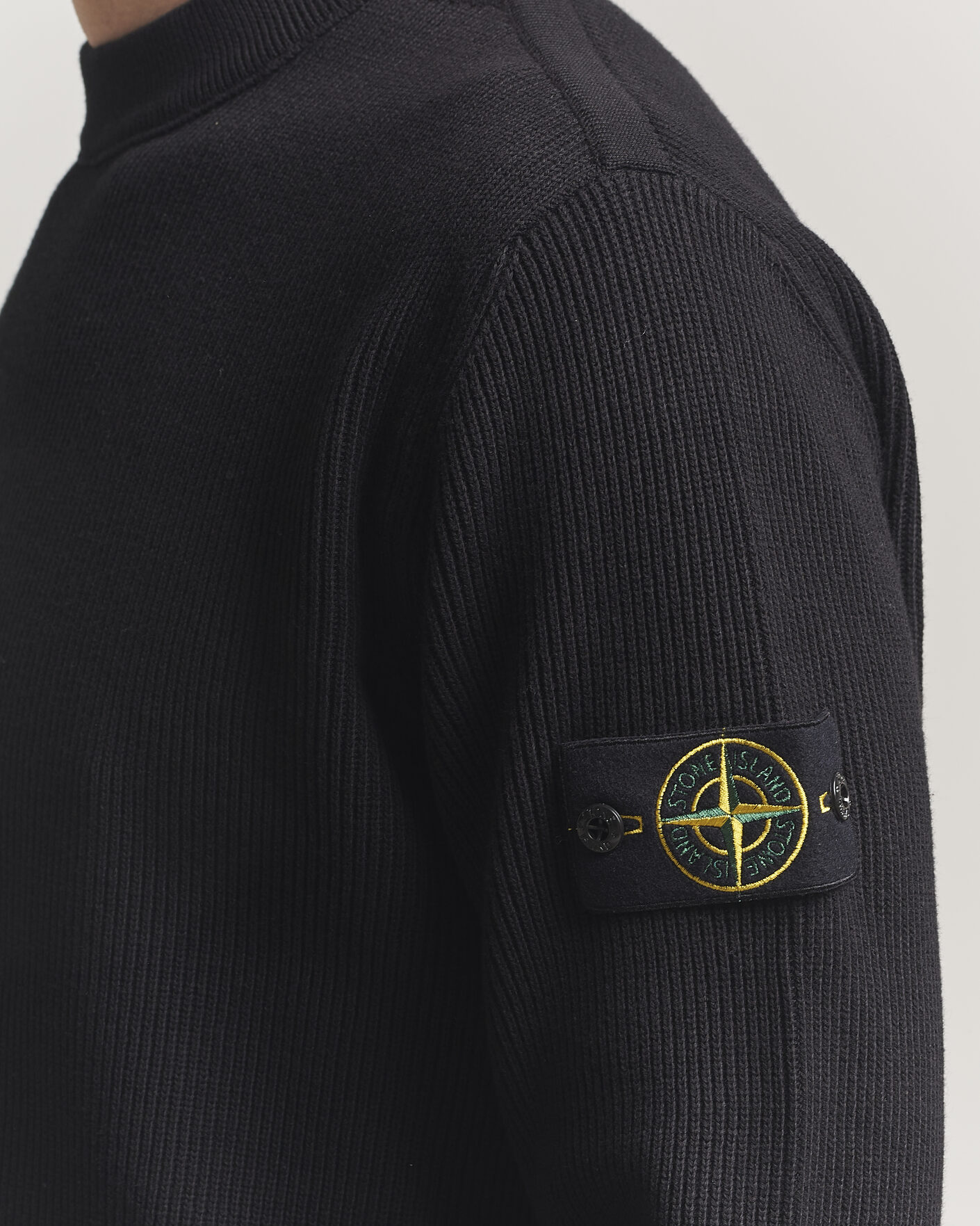 Herr | Tröjor | Stone Island | Ribbed Soft Organic Cotton Crewneck Black