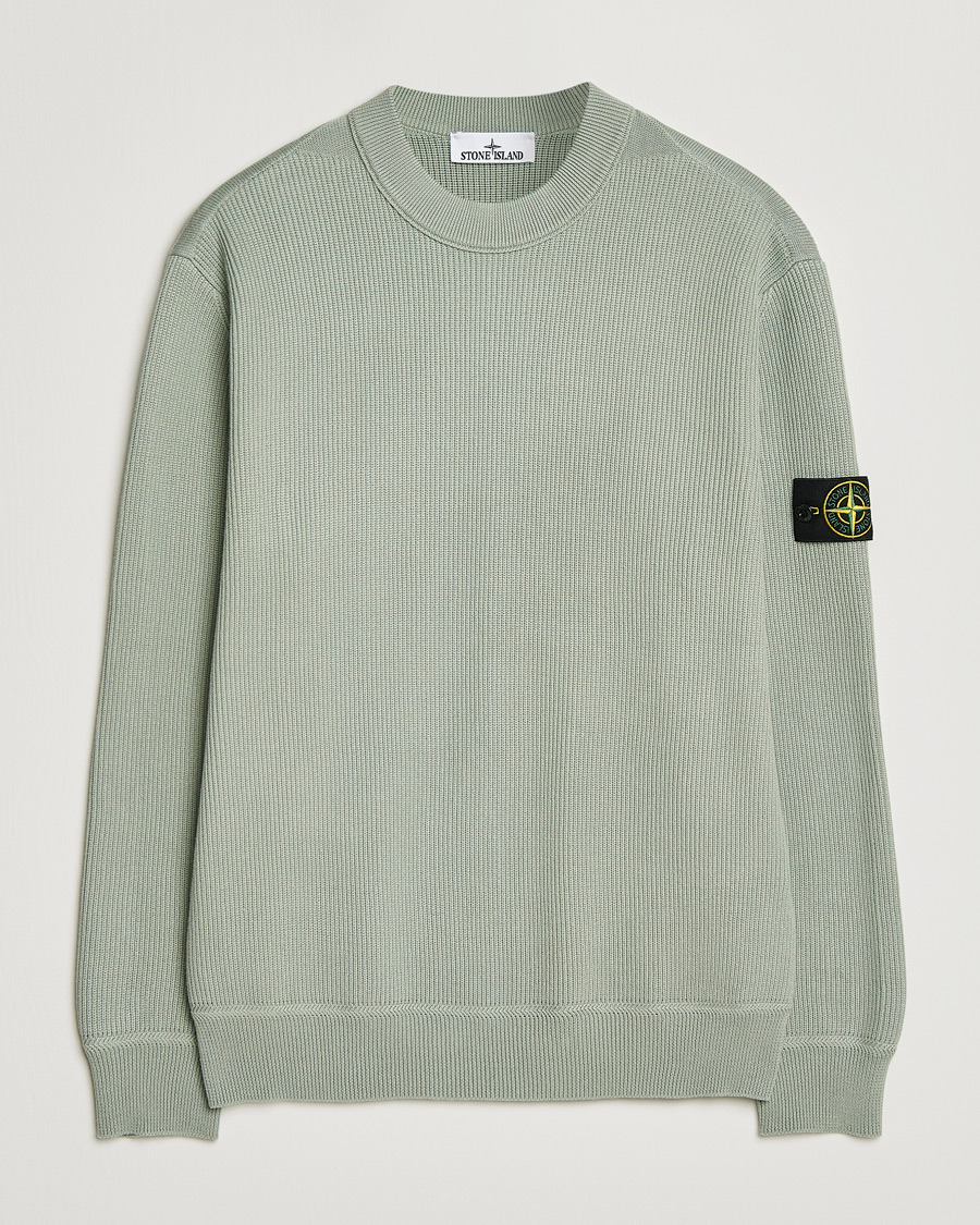 Herr | Tröjor | Stone Island | Ribbed Soft Organic Cotton Crewneck Sage