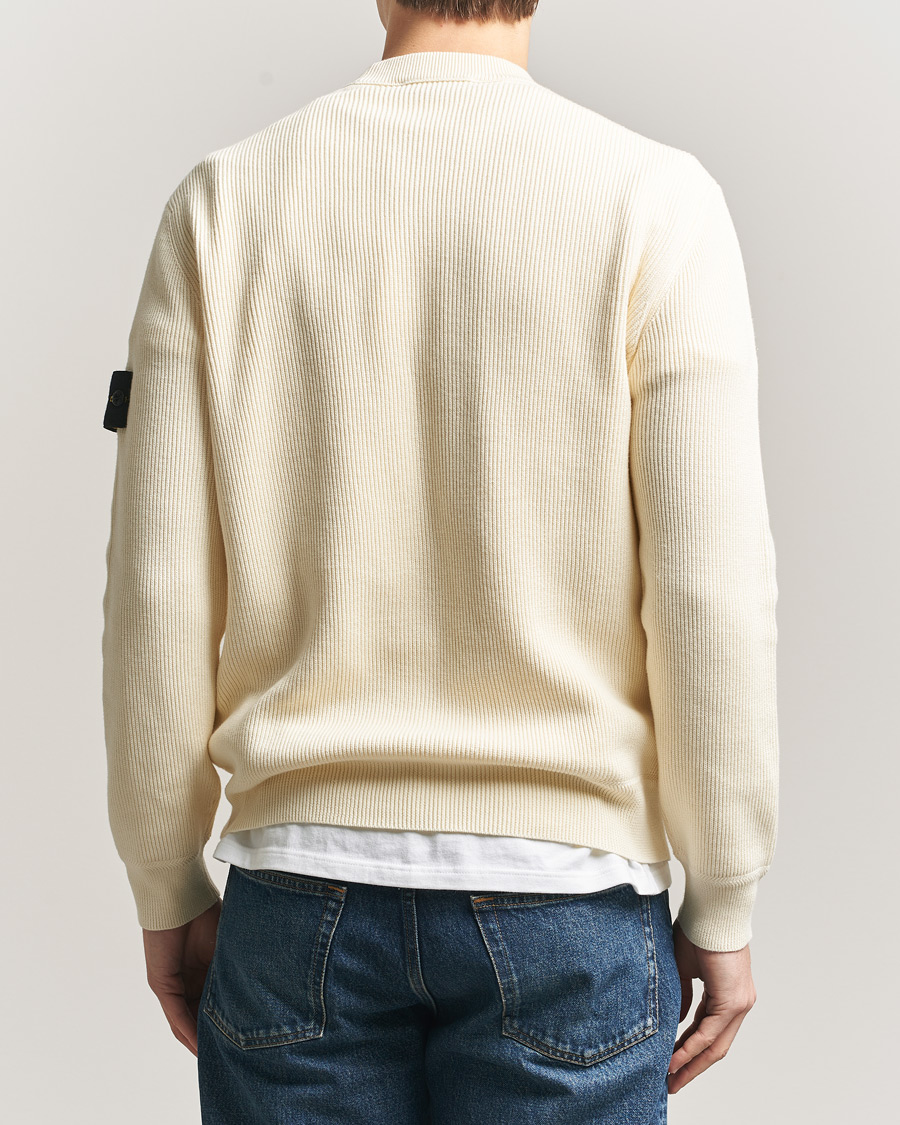 Herr | Tröjor | Stone Island | Ribbed Soft Organic Cotton Crewneck Ivory