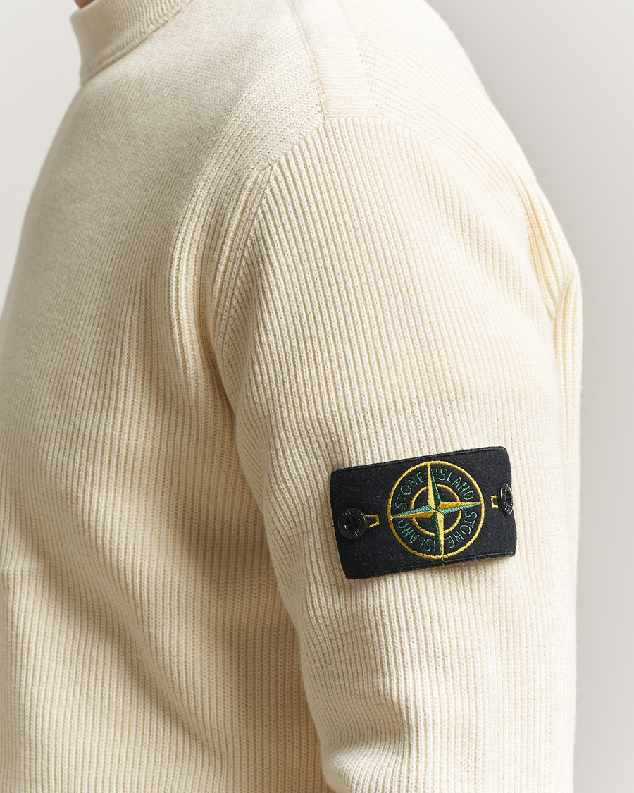Herr | Tröjor | Stone Island | Ribbed Soft Organic Cotton Crewneck Ivory