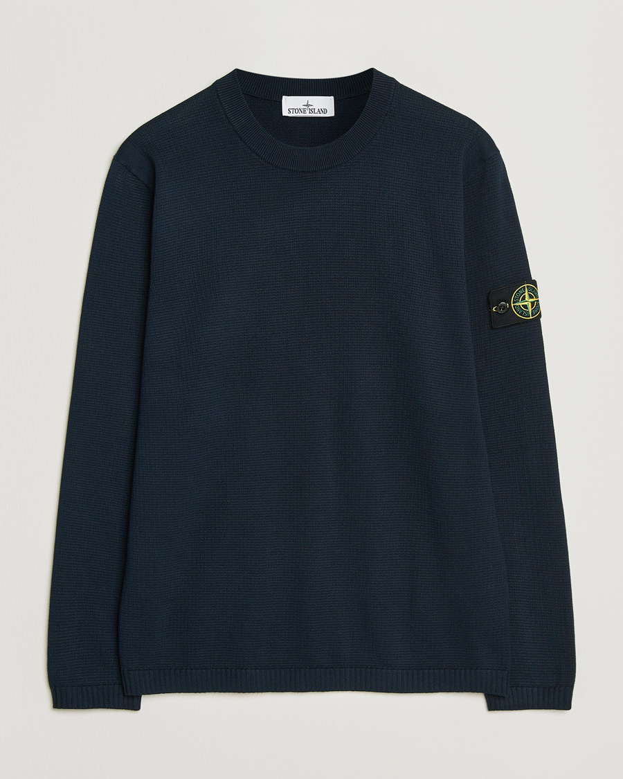 Herr | Tröjor | Stone Island | Micro Stitch Soft Organic Cotton Crewneck Navy