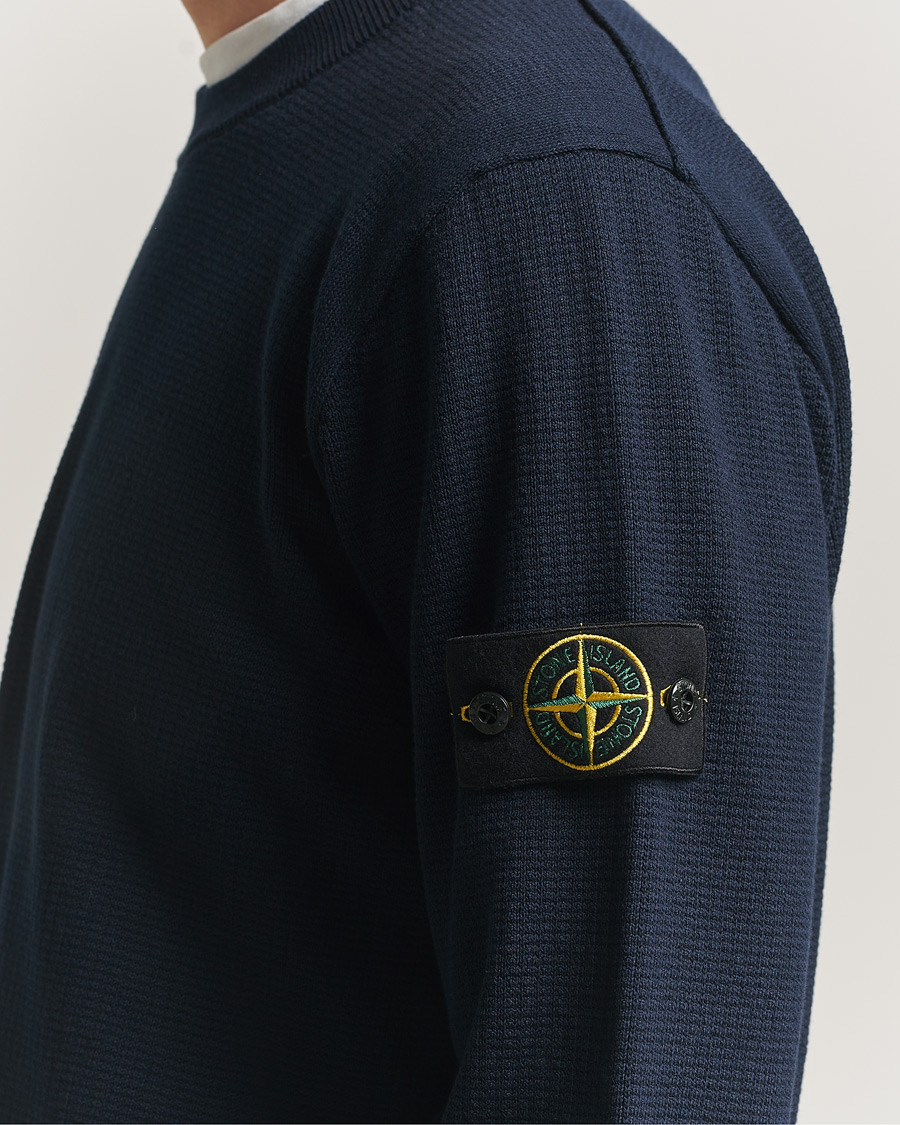 Herr | Tröjor | Stone Island | Micro Stitch Soft Organic Cotton Crewneck Navy