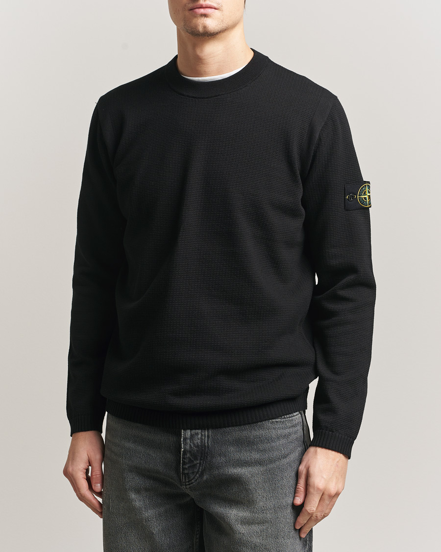 Herr | Tröjor | Stone Island | Micro Stitch Soft Organic Cotton Crewneck Black