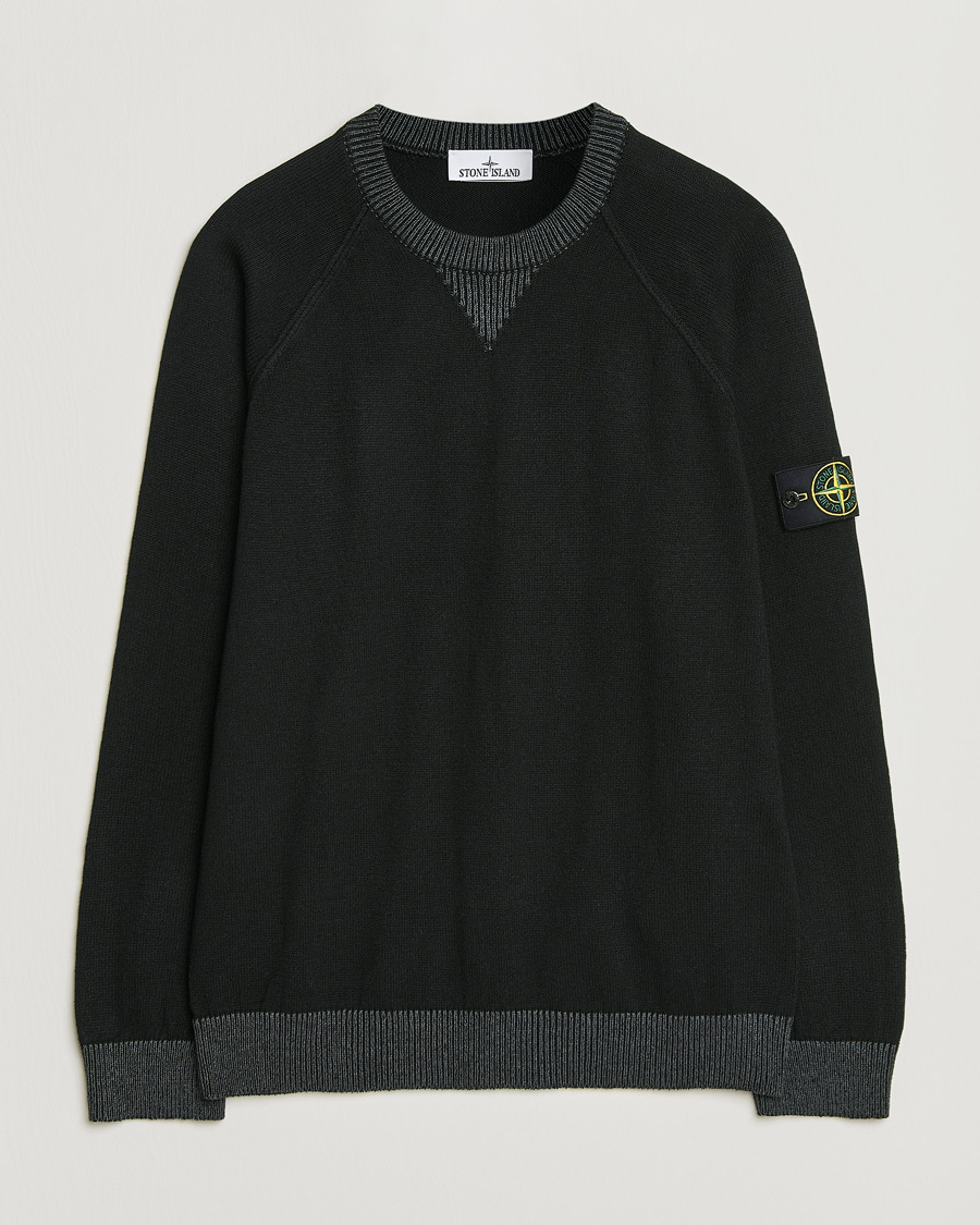 Herr | Tröjor | Stone Island | Raw Hand Organic Cotton Raglan Crewneck Black