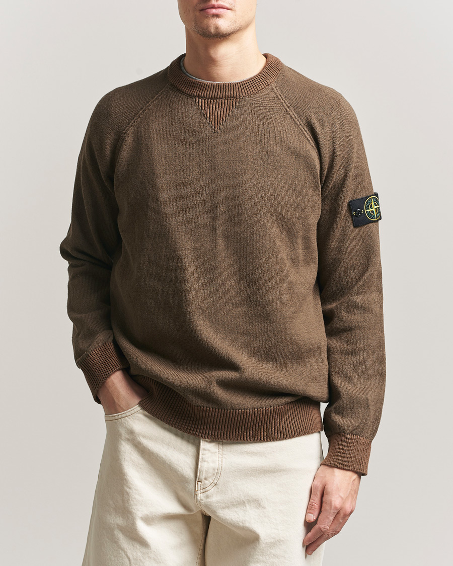 Herr | Tröjor | Stone Island | Raw Hand Organic Cotton Raglan Crewneck Umber