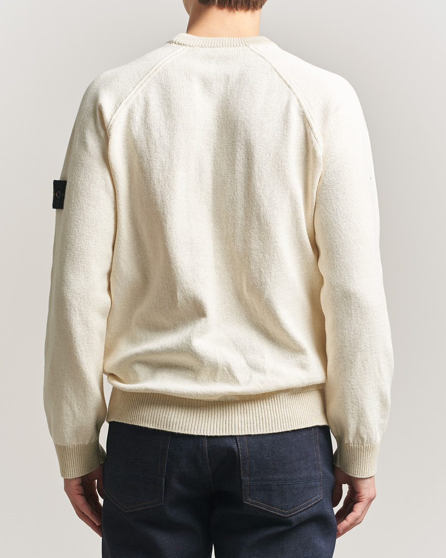 Herr | Tröjor | Stone Island | Raw Hand Organic Cotton Raglan Crewneck Ivory