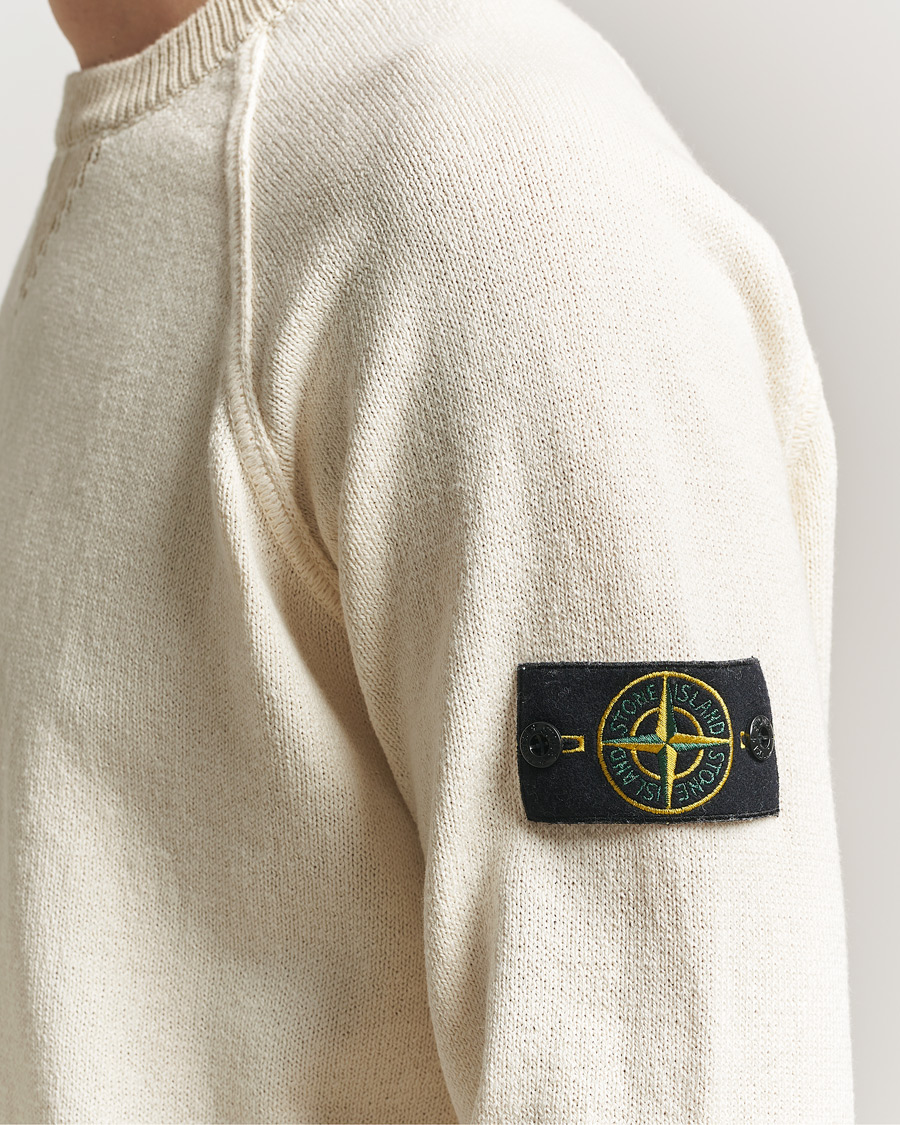 Herr | Tröjor | Stone Island | Raw Hand Organic Cotton Raglan Crewneck Ivory