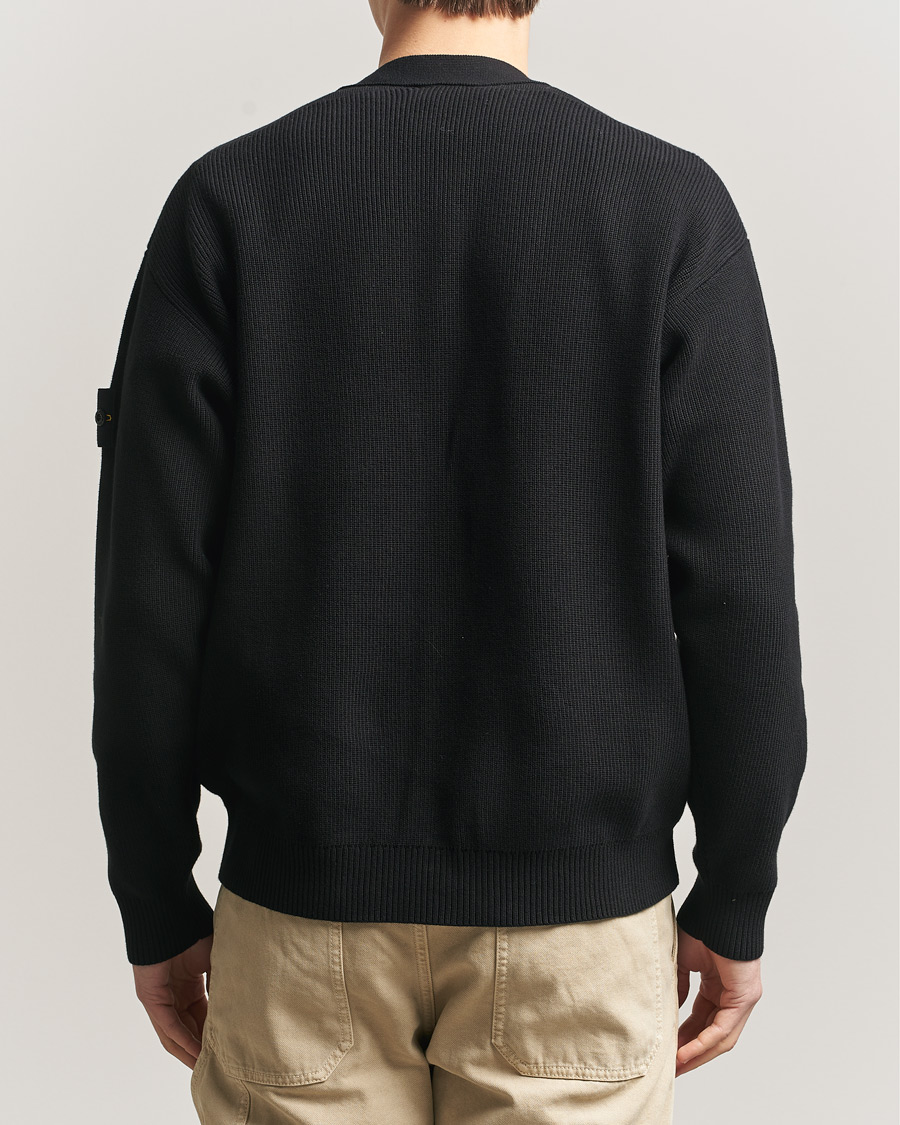 Herr | Tröjor | Stone Island | Ribbed Soft Organic Cotton Cardigan Black