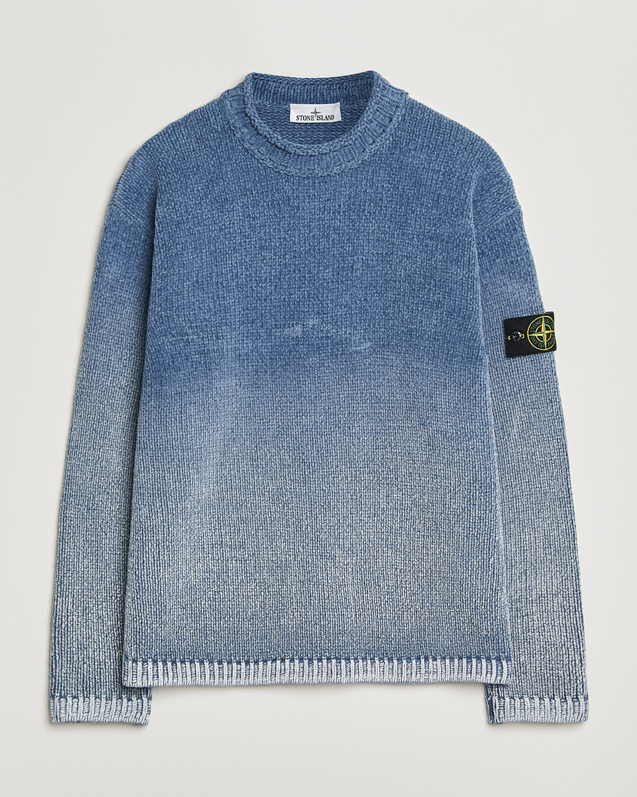 Herr | Tröjor | Stone Island | Cotton Chenille Degrade Print Crewneck Dark Blue
