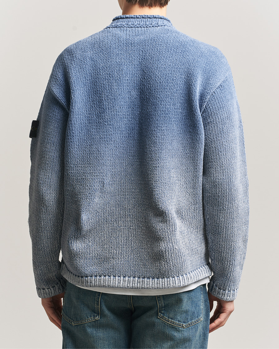 Herr | Tröjor | Stone Island | Cotton Chenille Degrade Print Crewneck Dark Blue