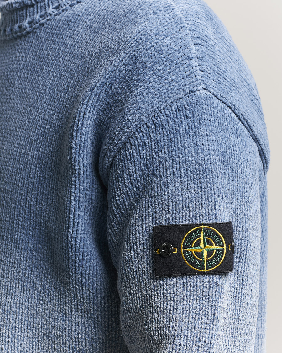 Herr | Tröjor | Stone Island | Cotton Chenille Degrade Print Crewneck Dark Blue