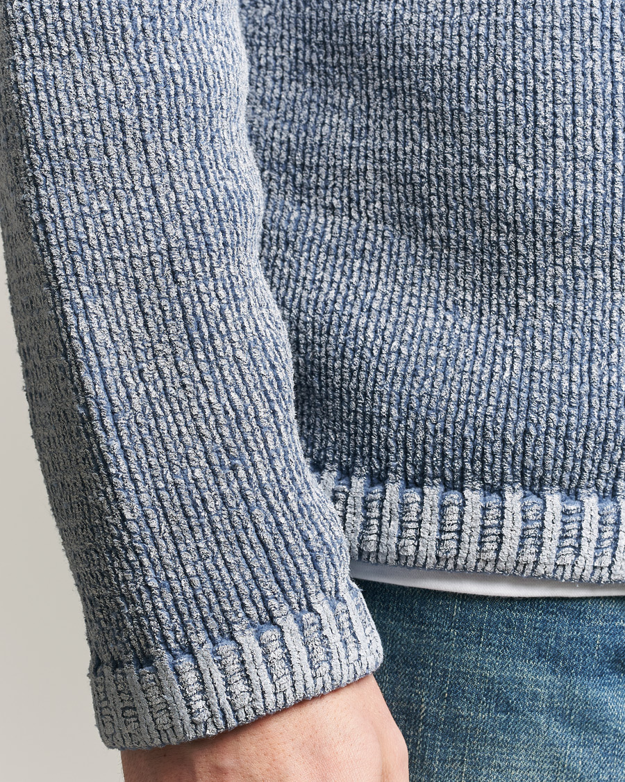 Herr | Tröjor | Stone Island | Cotton Chenille Degrade Print Crewneck Dark Blue