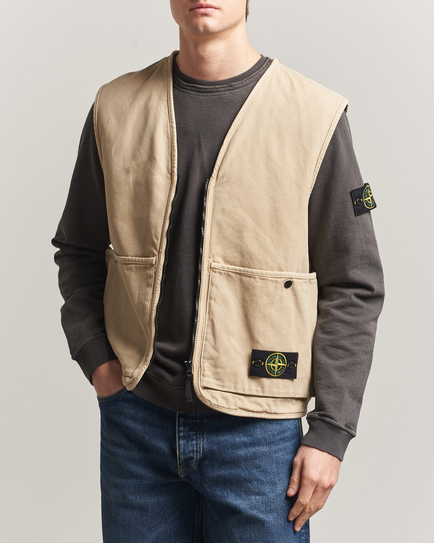 Herr | Västar | Stone Island | Organic Panama Cotton Padded Vest Desert