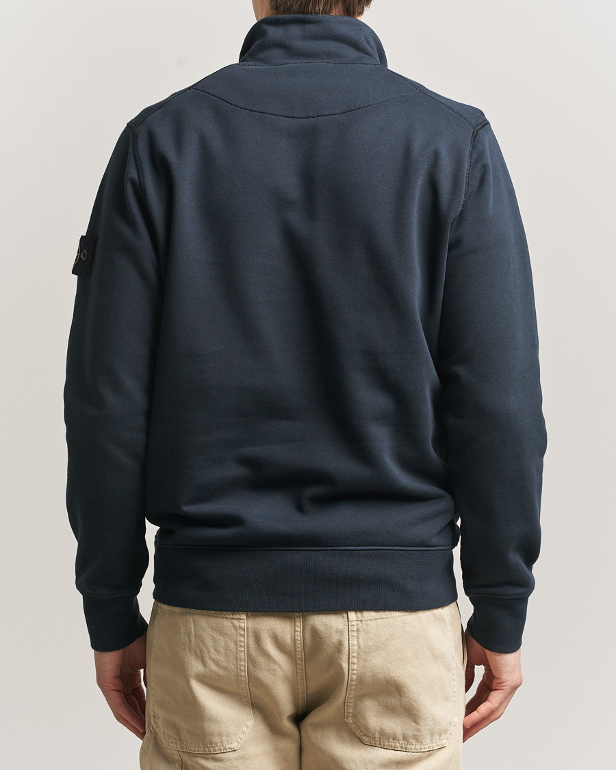 Herr | Tröjor | Stone Island | Garment Dyed Fleece Half Zip Navy