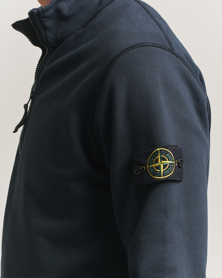 Herr | Tröjor | Stone Island | Garment Dyed Fleece Half Zip Navy