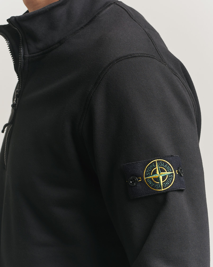 Herr | Tröjor | Stone Island | Garment Dyed Fleece Half Zip Black