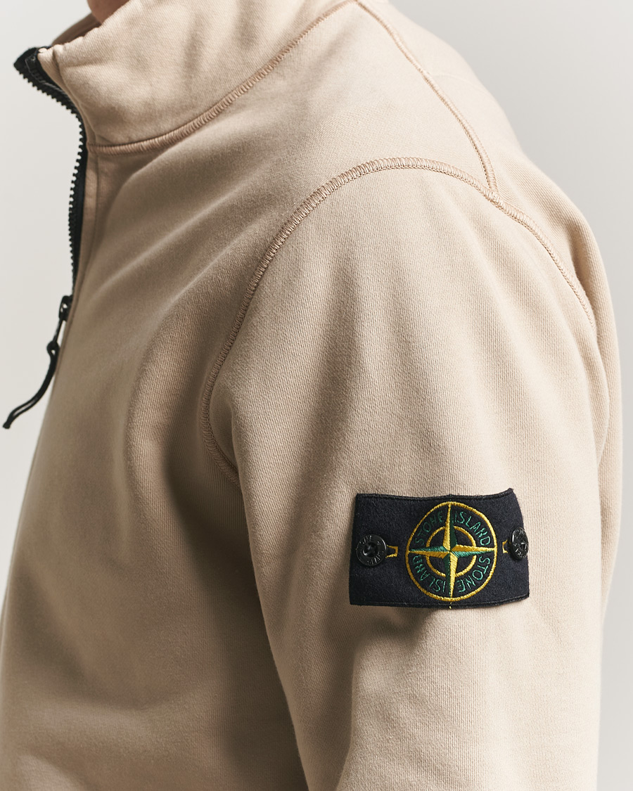 Herr | Tröjor | Stone Island | Garment Dyed Fleece Half Zip Desert