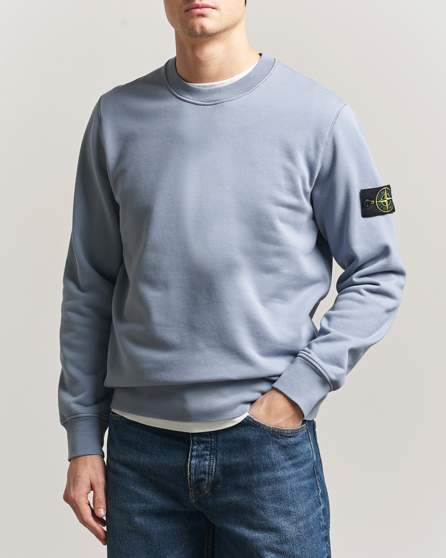 Herr | Tröjor | Stone Island | Garment Dyed Fleece Sweatshirt Dark Blue
