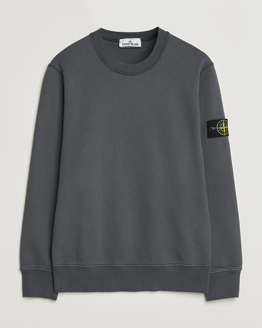 Herr | Tröjor | Stone Island | Garment Dyed Fleece Sweatshirt Blue/Grey