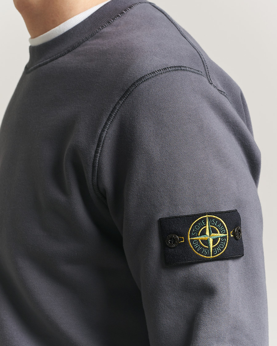 Herr | Tröjor | Stone Island | Garment Dyed Fleece Sweatshirt Blue/Grey