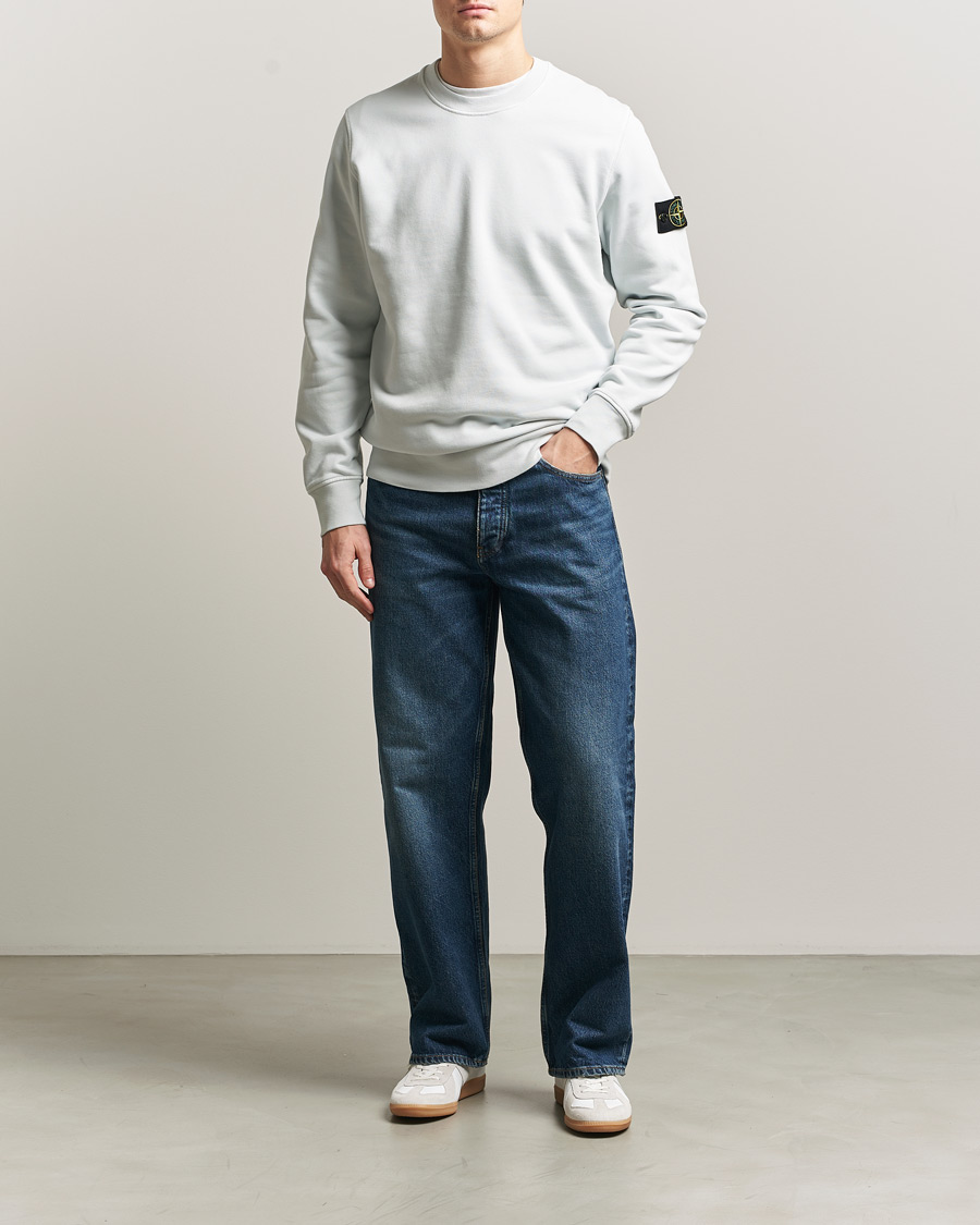 Herr | Tröjor | Stone Island | Garment Dyed Fleece Sweatshirt Sky Blue