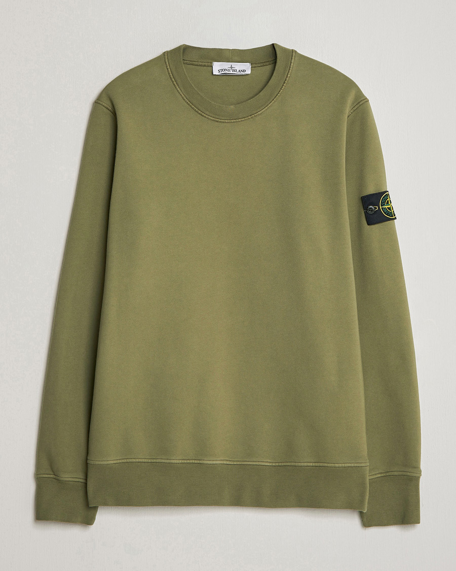 Herr | Tröjor | Stone Island | Garment Dyed Fleece Sweatshirt Military Green