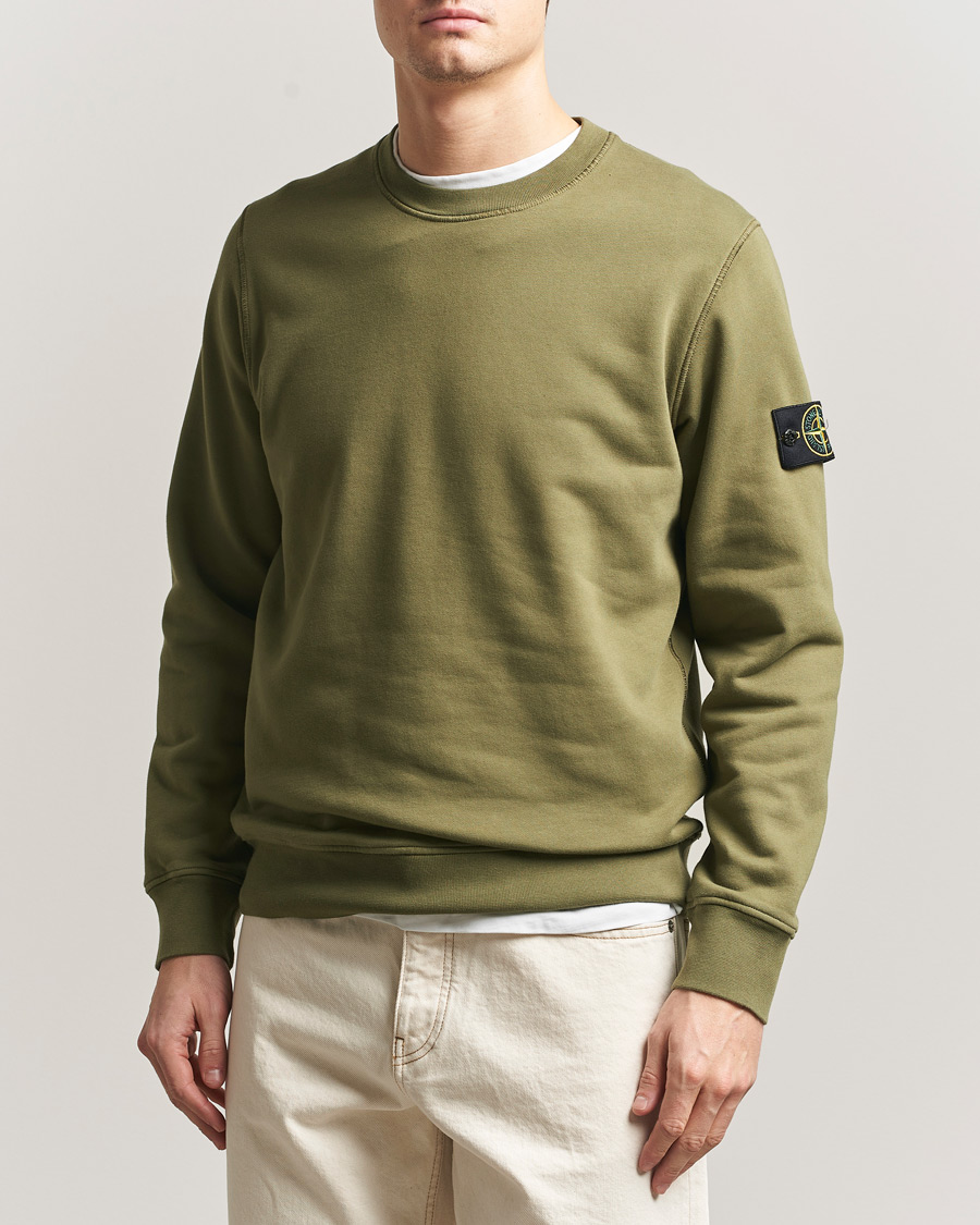 Herr | Tröjor | Stone Island | Garment Dyed Fleece Sweatshirt Military Green