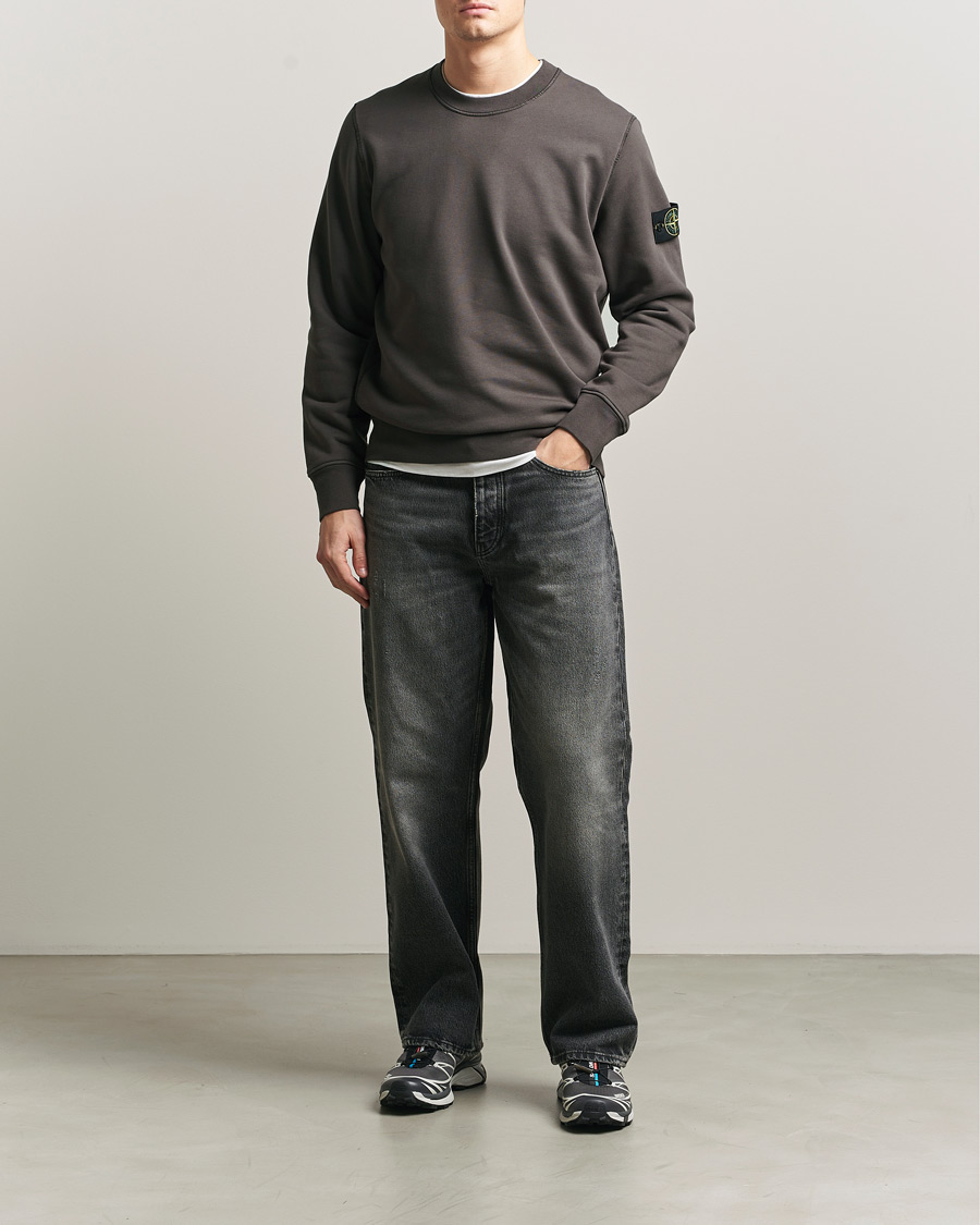 Herr | Tröjor | Stone Island | Garment Dyed Fleece Sweatshirt Charcoal