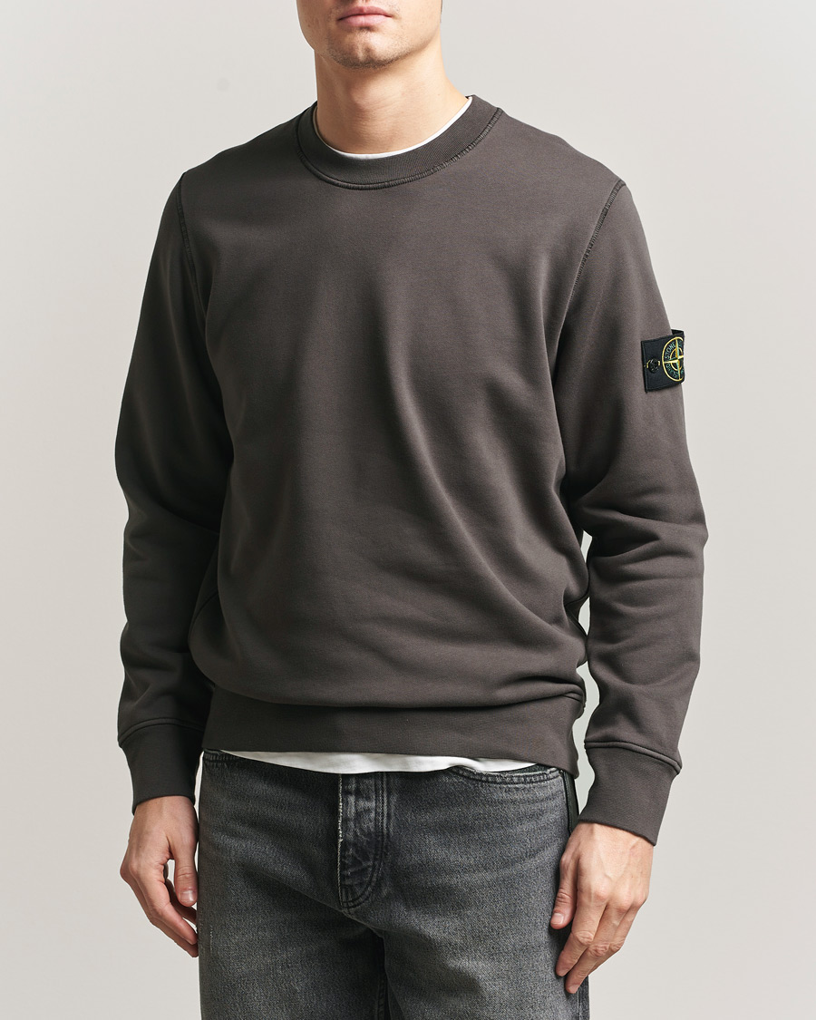 Herr | Tröjor | Stone Island | Garment Dyed Fleece Sweatshirt Charcoal