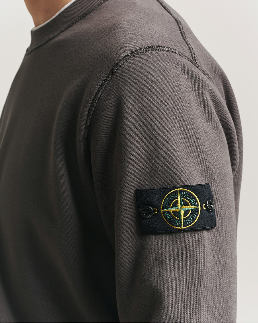 Herr | Tröjor | Stone Island | Garment Dyed Fleece Sweatshirt Charcoal
