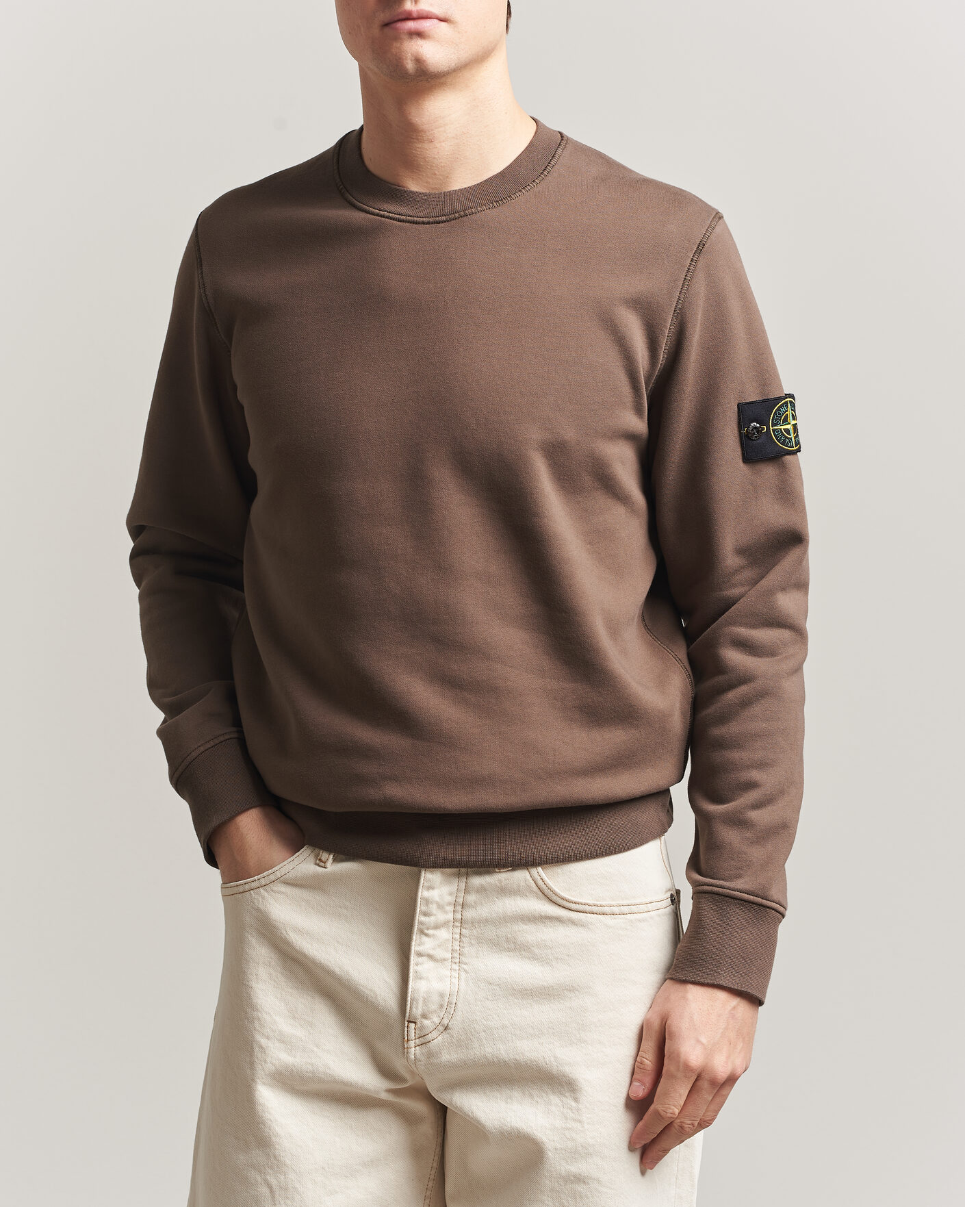 Herr | Tröjor | Stone Island | Garment Dyed Fleece Sweatshirt Umber