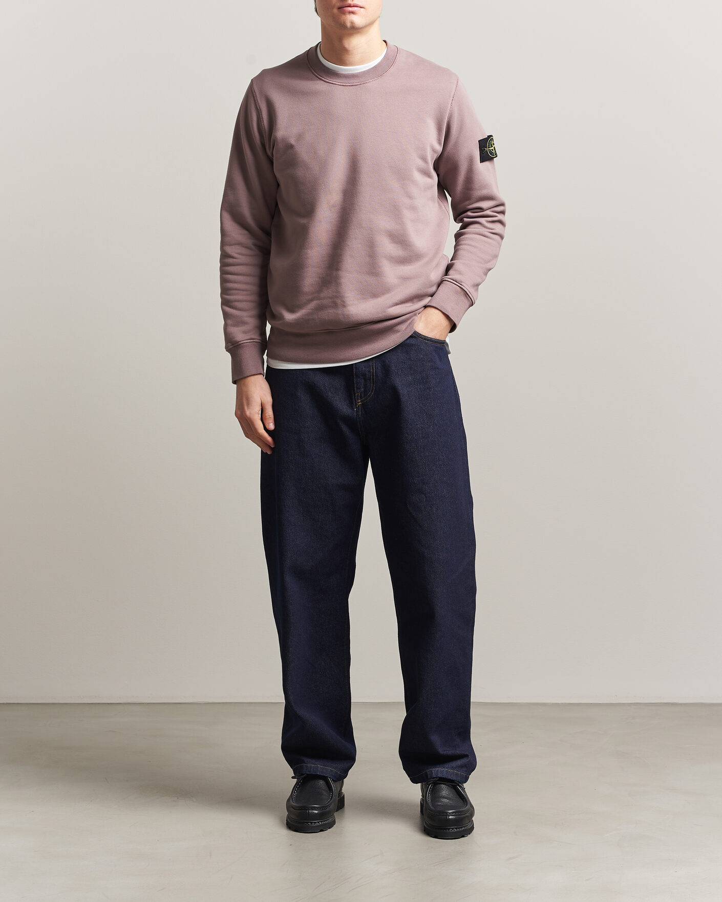 Herr | Tröjor | Stone Island | Garment Dyed Fleece Sweatshirt Purple Grey