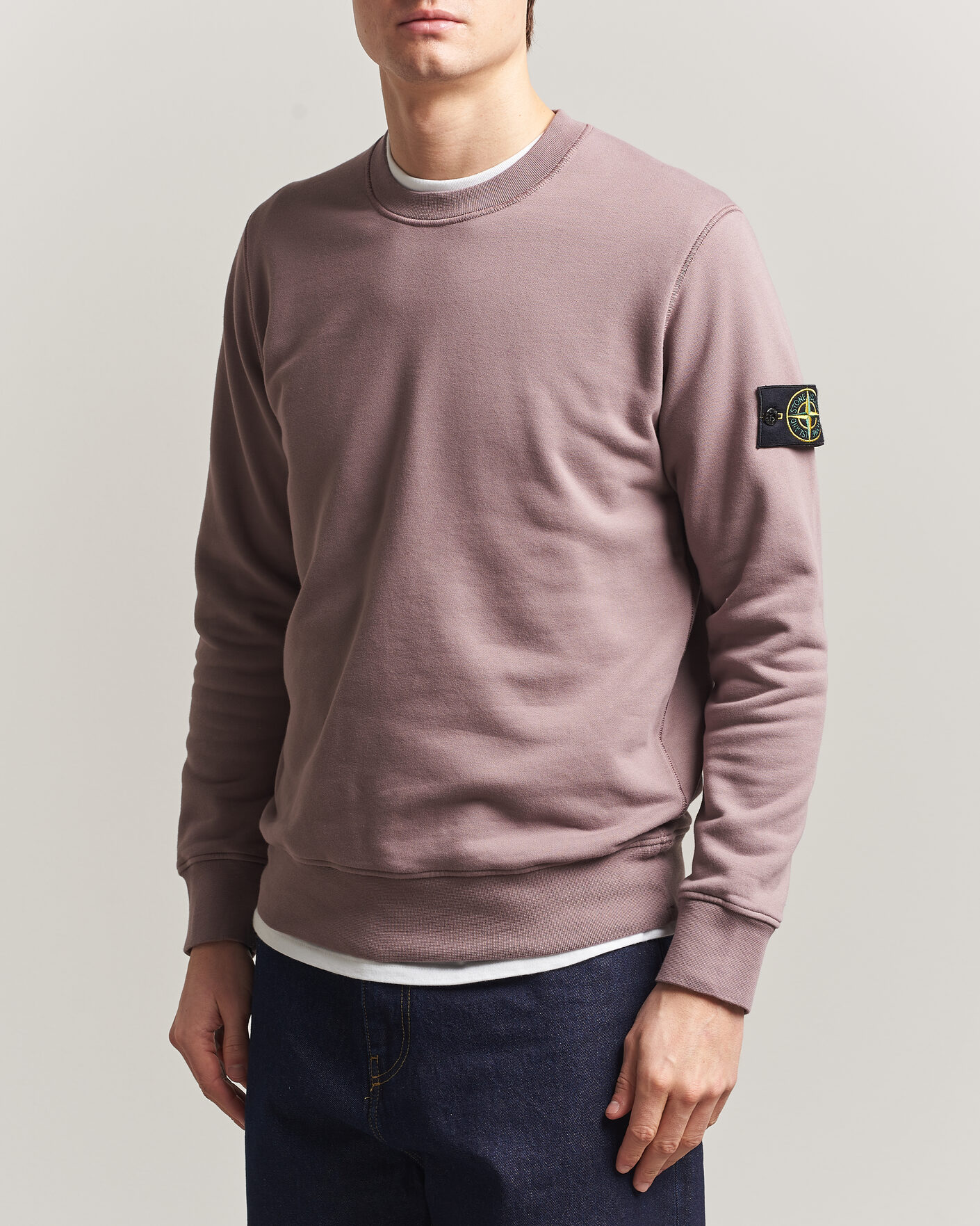 Herr | Tröjor | Stone Island | Garment Dyed Fleece Sweatshirt Purple Grey