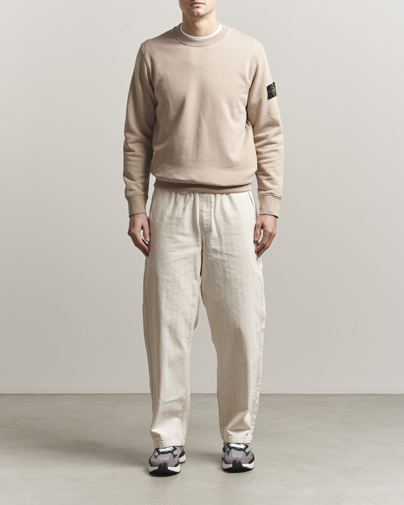 Herr | Tröjor | Stone Island | Garment Dyed Fleece Sweatshirt Desert