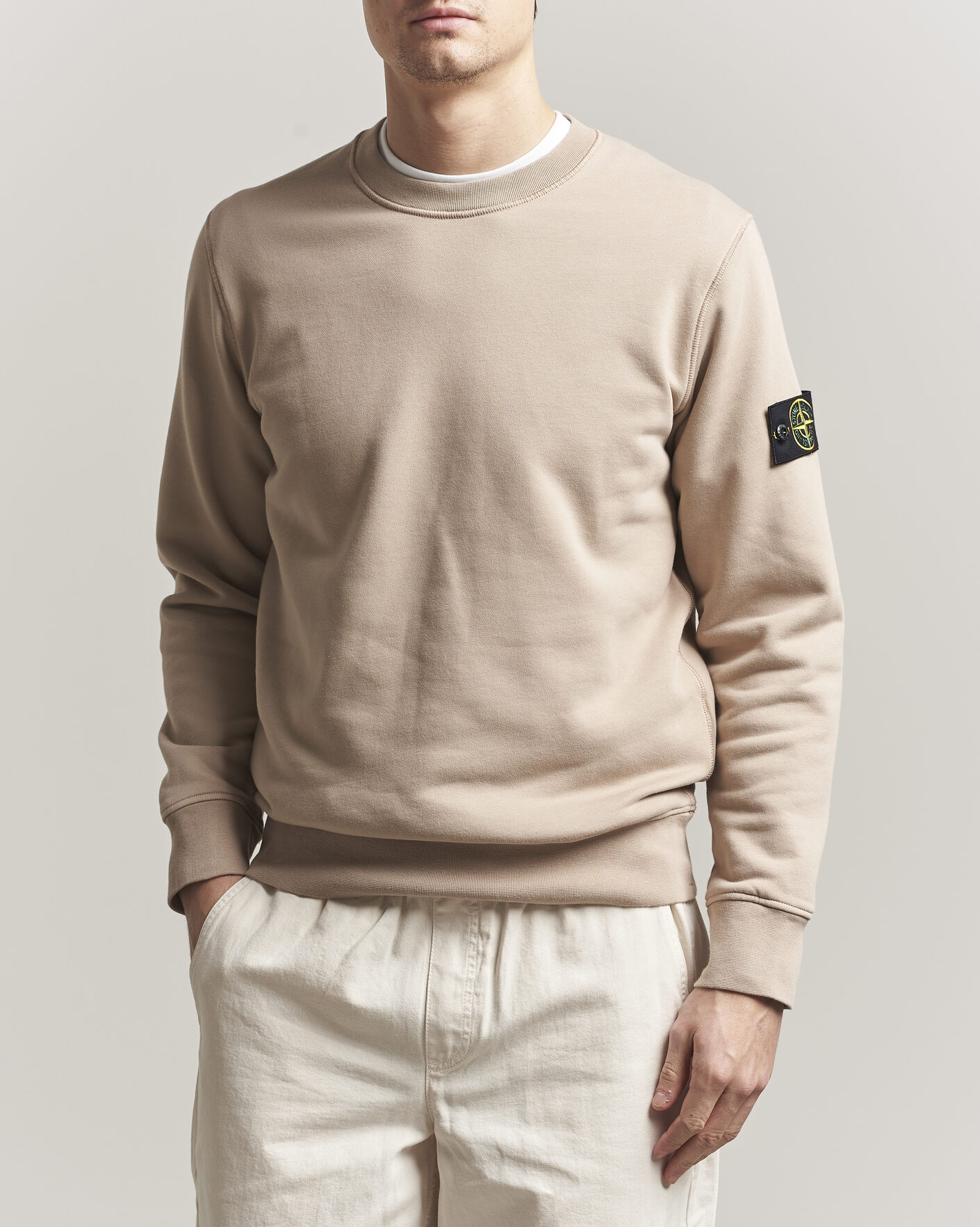 Herr | Tröjor | Stone Island | Garment Dyed Fleece Sweatshirt Desert