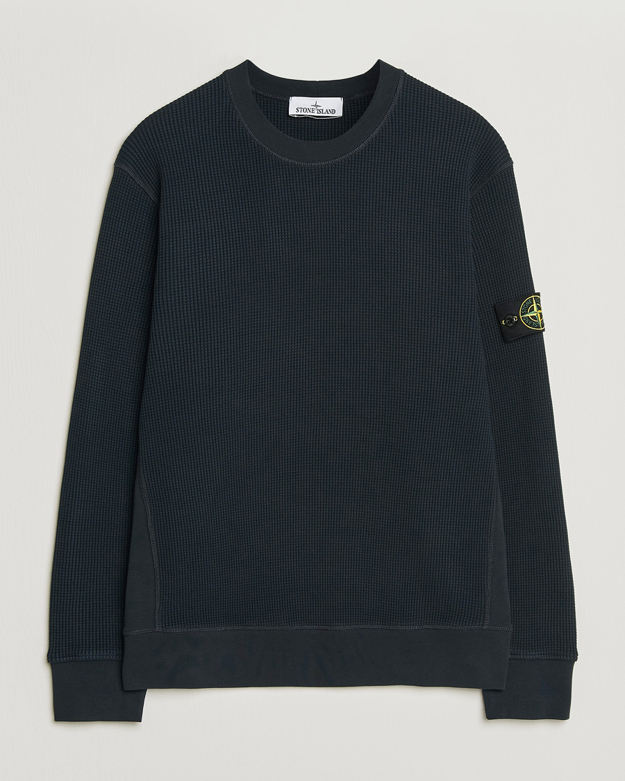 Herr | Tröjor | Stone Island | Organic Cotton Waffle Fleece Sweatshirt Navy